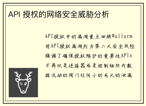 API 授权的网络安全威胁分析 